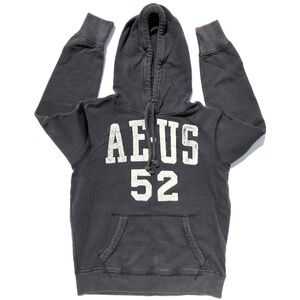 American Eagle Hoodie Women XS Extra Small Dark Grey Pullover Sweatshirt AS IS